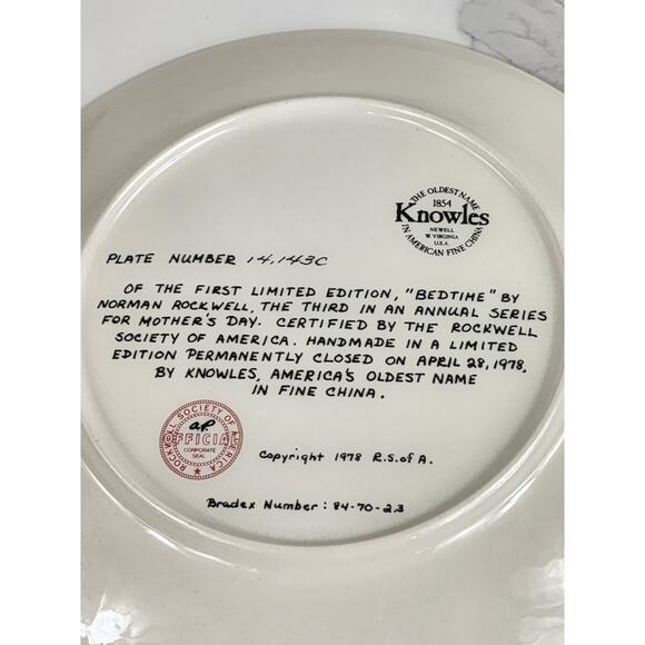 Bedtime Plate Wall Decor 1978 Fine China 8 1/2" Mother's Day Home Decor Vintage - Picture 11 of 12
